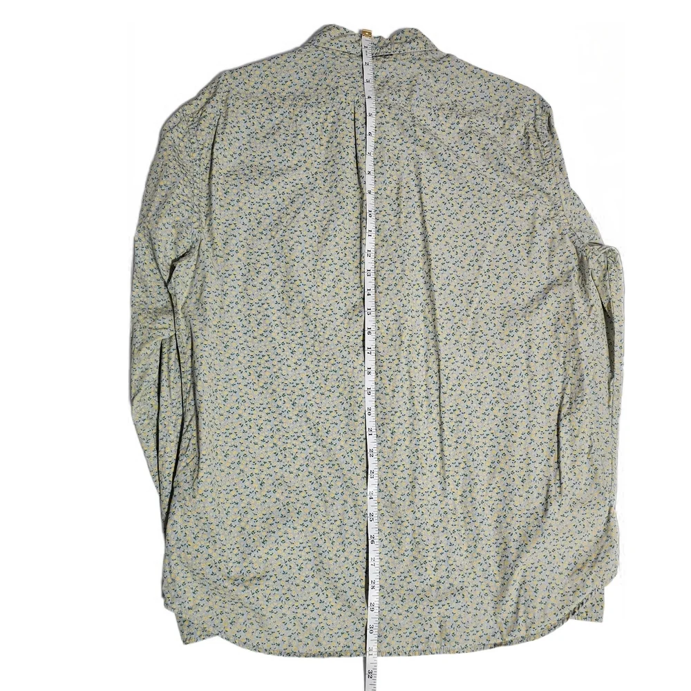 J. Crew Men's Light Tan Patterned Button Down Shirt